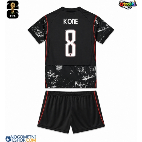 Otroški Nogometni dresi Kanada Ismael Kone #8 Gostujoči SP 2026 Kratek Rokav (+ Kratke hlače)